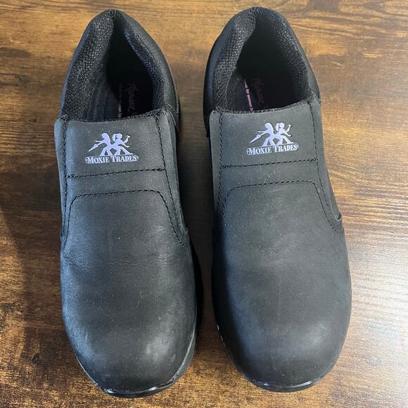 Moxie Trades Mary Work Shoes 8.5 Womens Safety Composite Toe Leather Slip On New - Picture 3 of 10